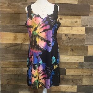 Colorful Tie-Dye Sleeveless Mini Dress